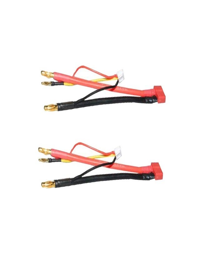 LINSYRC 2pcs T-Plug Female to 4mm Banana Plug Bullet Male Connector Adapter Cable with 2S JST-XH Balance for 2S 7.4V Lipo Batteries - Image 1